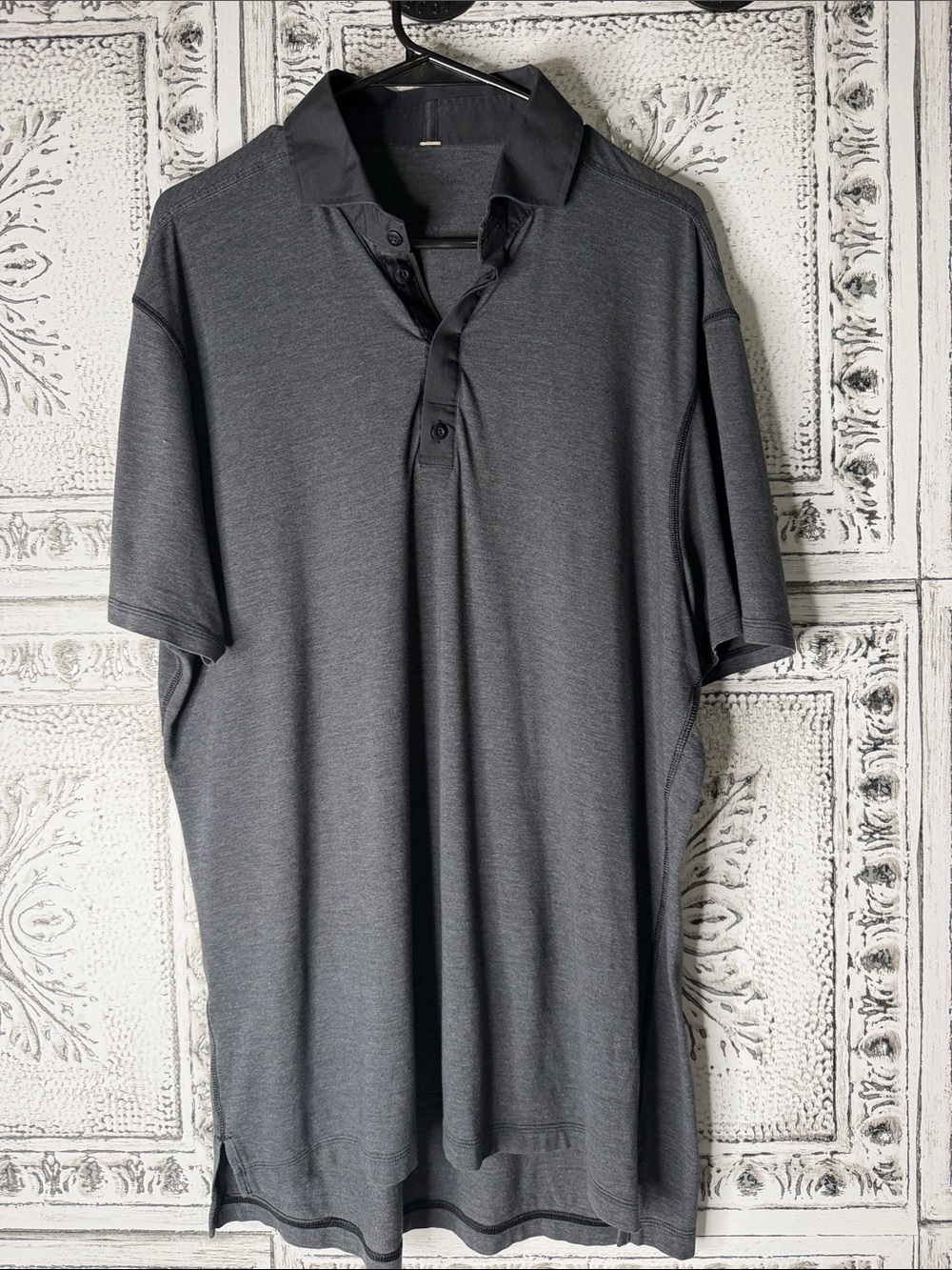 Lululemon Men's Short Sleeve Polo Shirt - Charcoal Gray